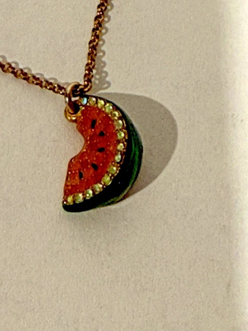 Juicy Couture Enamel Rhinestone Watermelon Pendant Necklace